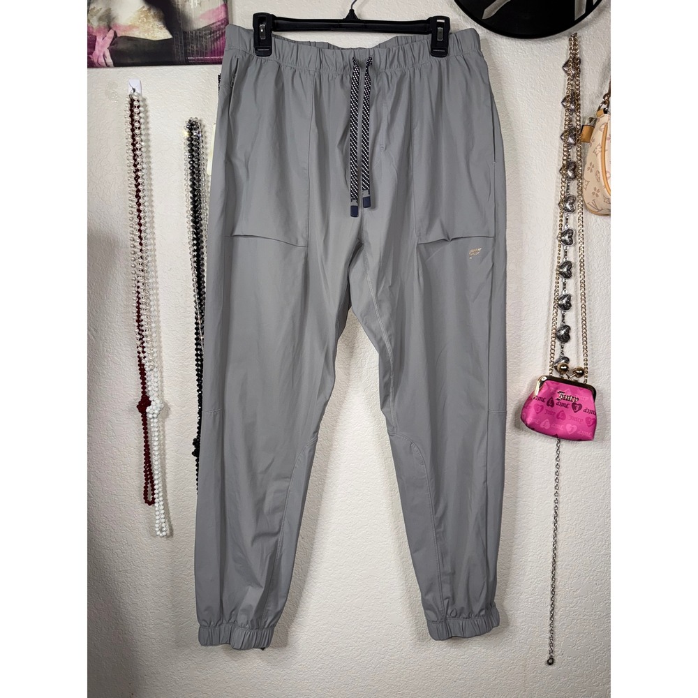 Fabletics Mens Gray Active Jogger Pants XL Elastic Waist Tapered Leg Drawstring
